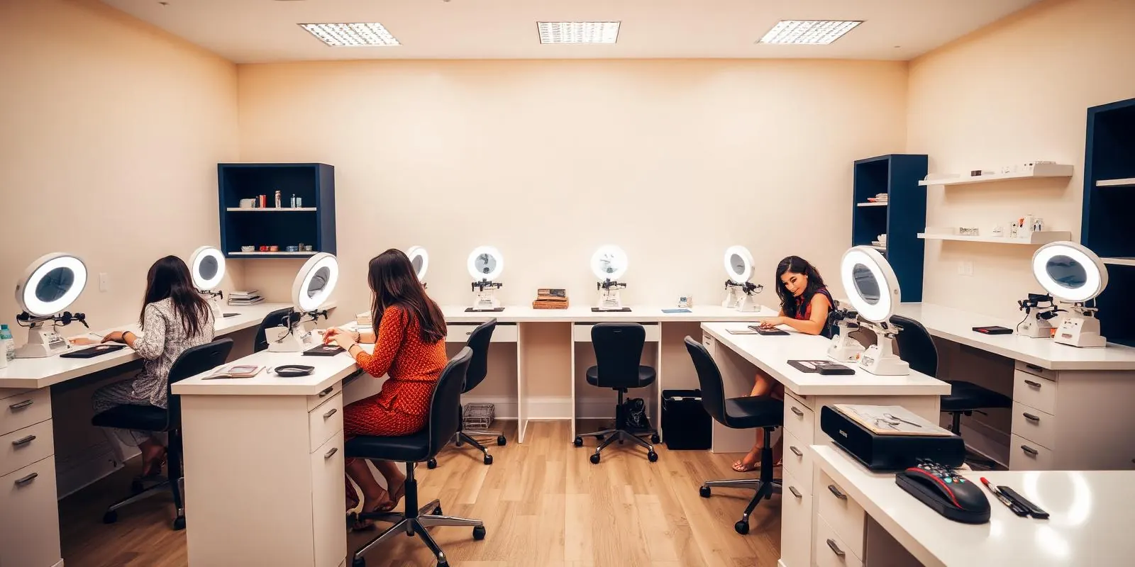 Aveda Education Jaipur classroom — students at workstations